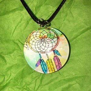 Dreamcatcher Acrylic Cabachon Necklace
